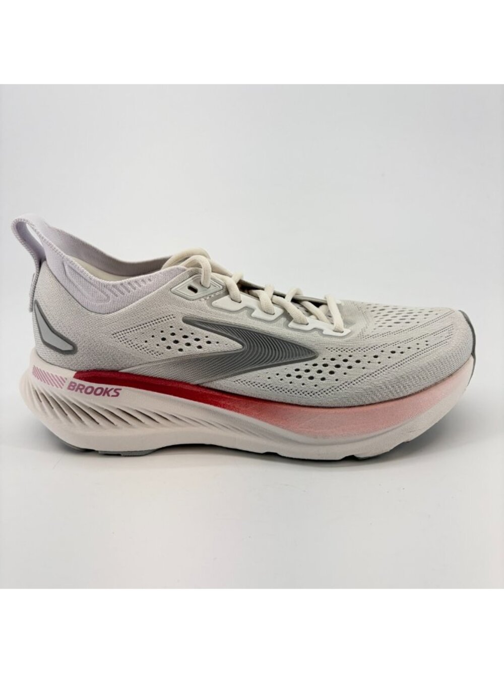 Brooks Glycerin GTS 23 Womens Size 7 White Gray Athletic Running Shoes Sneakers